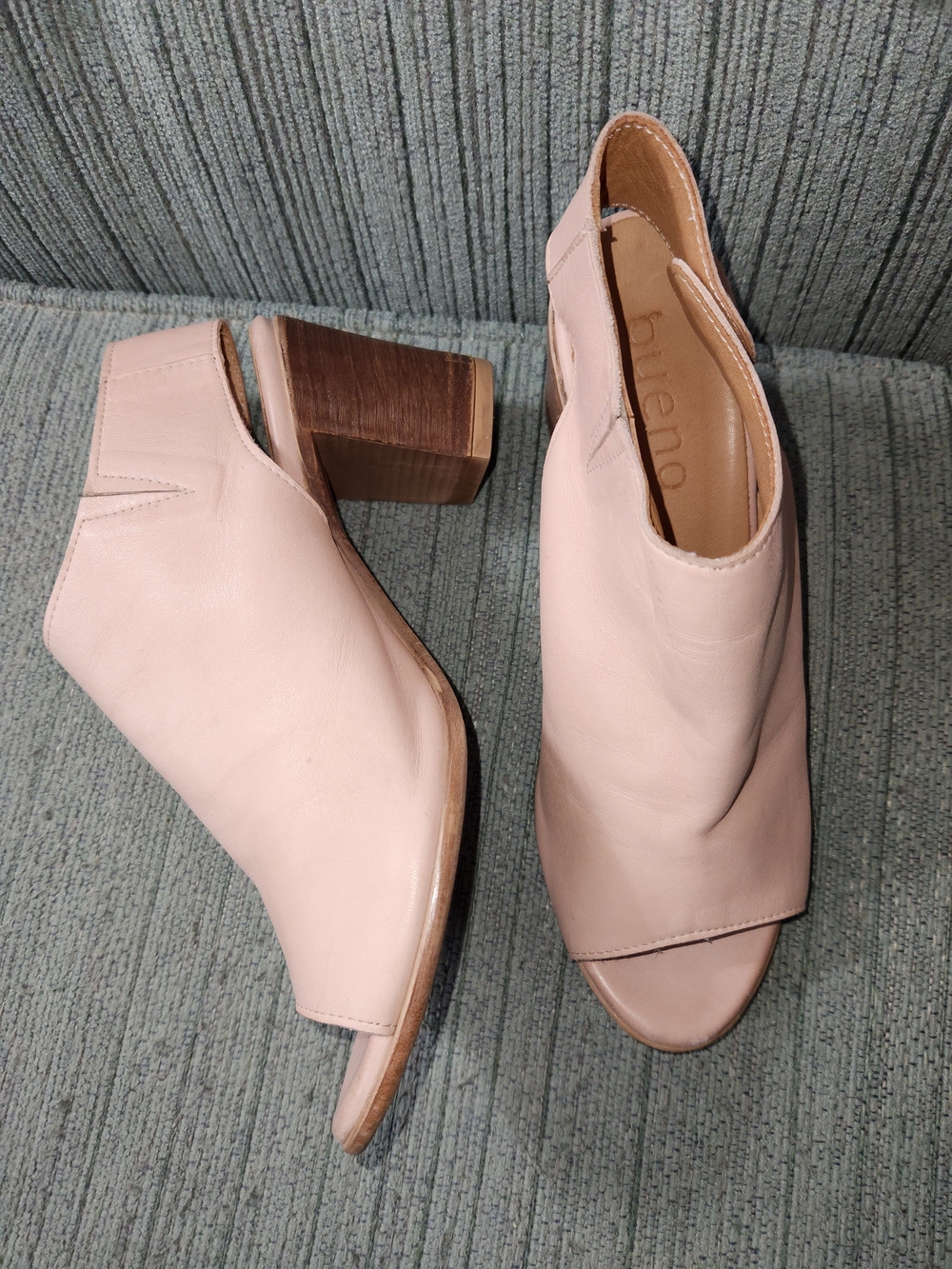 Bueno Blush Pink Open-Toe Mules